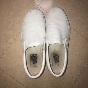 White Slip On Vans